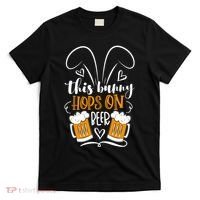Funny Easter This Bunny Hops On Beer T-Shirt thumb 0