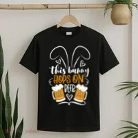 Funny Easter This Bunny Hops On Beer T-Shirt thumb 2