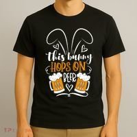 Funny Easter This Bunny Hops On Beer T-Shirt thumb 3