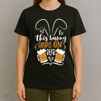 Funny Easter This Bunny Hops On Beer T-Shirt thumb 4