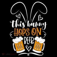 Funny Easter This Bunny Hops On Beer Bucket Hat thumb 4