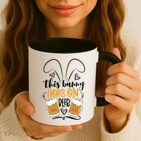 Funny Easter This Bunny Hops On Beer Coffee Mug thumb 3