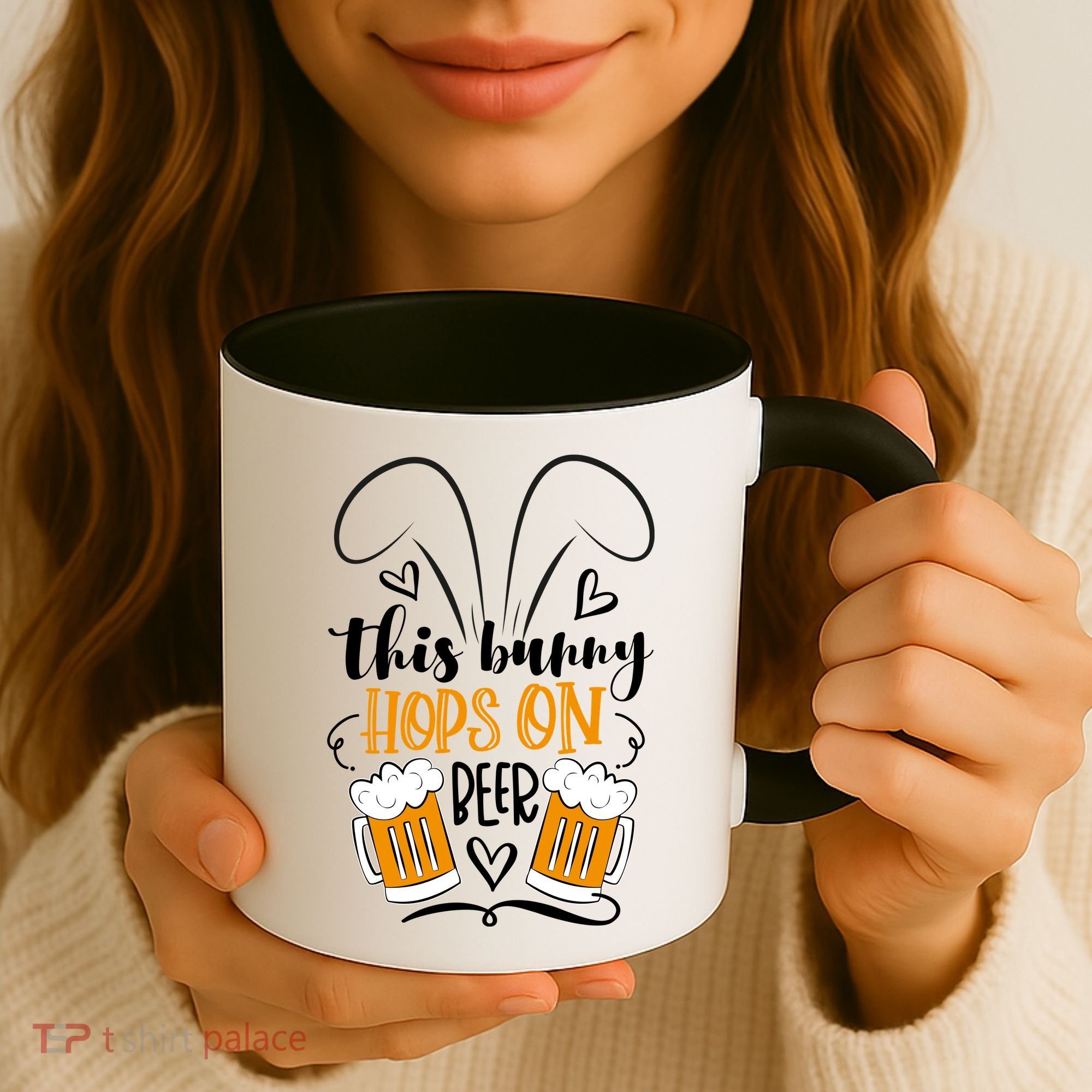 Funny Easter This Bunny Hops On Beer Coffee Mug