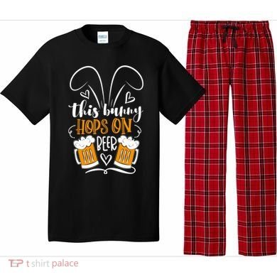 Funny Easter This Bunny Hops On Beer Pajama Set