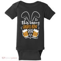 Funny Easter This Bunny Hops On Beer Baby Bodysuit thumb 0