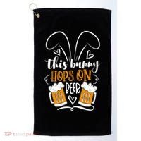 Funny Easter This Bunny Hops On Beer Golf Towel thumb 0
