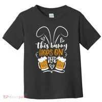 Funny Easter This Bunny Hops On Beer Toddler T-Shirt thumb 0