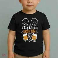 Funny Easter This Bunny Hops On Beer Toddler T-Shirt thumb 2