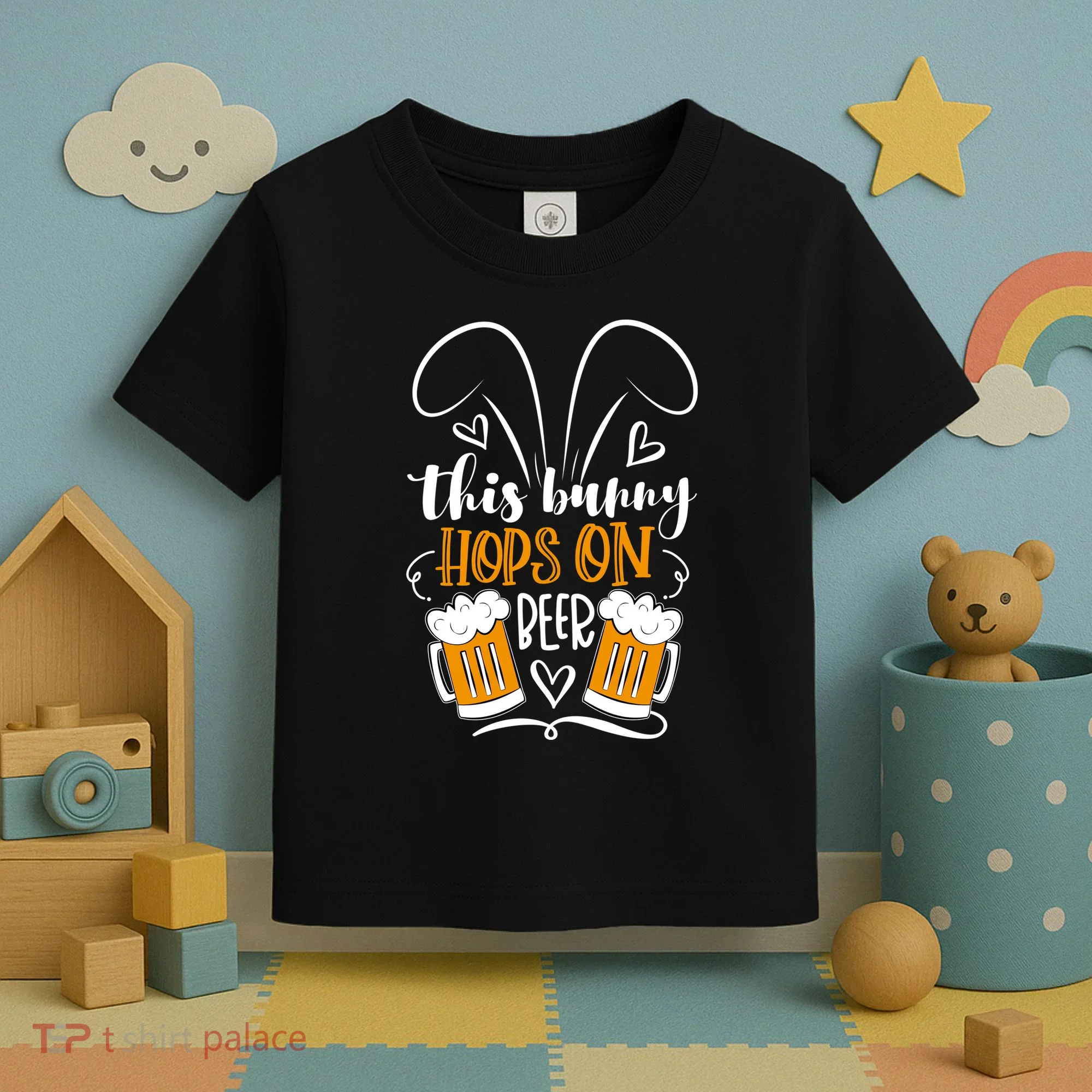 Funny Easter This Bunny Hops On Beer Toddler T-Shirt