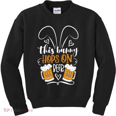 Funny Easter This Bunny Hops On Beer Kids Sweatshirt