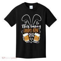 Funny Easter This Bunny Hops On Beer Kids T-Shirt thumb 0
