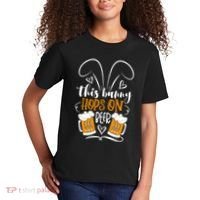 Funny Easter This Bunny Hops On Beer Kids T-Shirt thumb 2