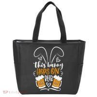 Funny Easter This Bunny Hops On Beer Tote Bag thumb 0