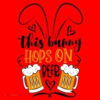 Funny Easter This Bunny Hops On Beer Santa Hat thumb 1