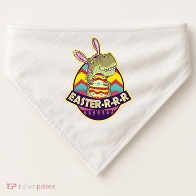 Funny EasterRRR TRex Dinosaur USA-Made Doggie Bandana