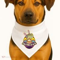 Funny EasterRRR TRex Dinosaur USA-Made Doggie Bandana thumb 1