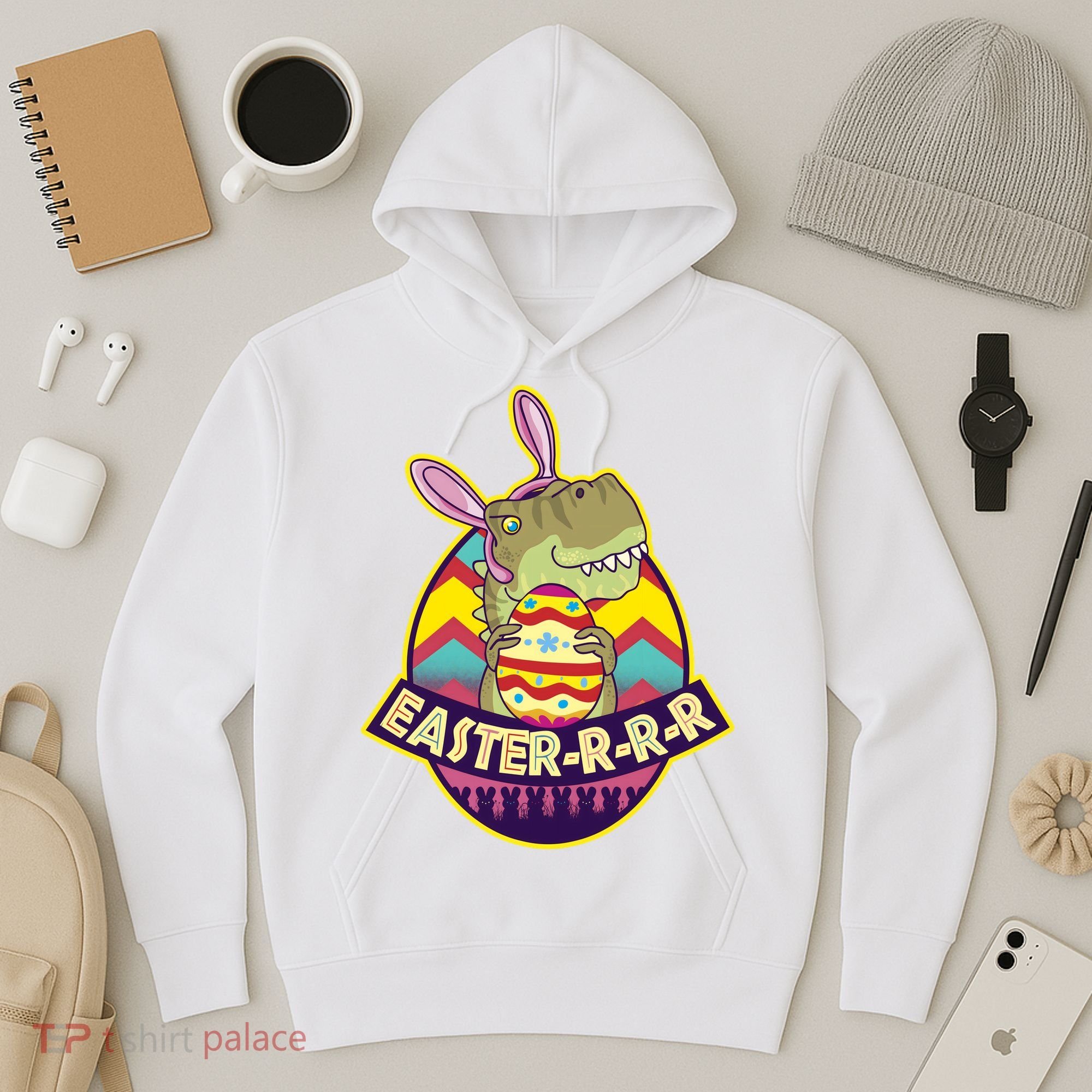 Funny EasterRRR TRex Dinosaur Hoodie