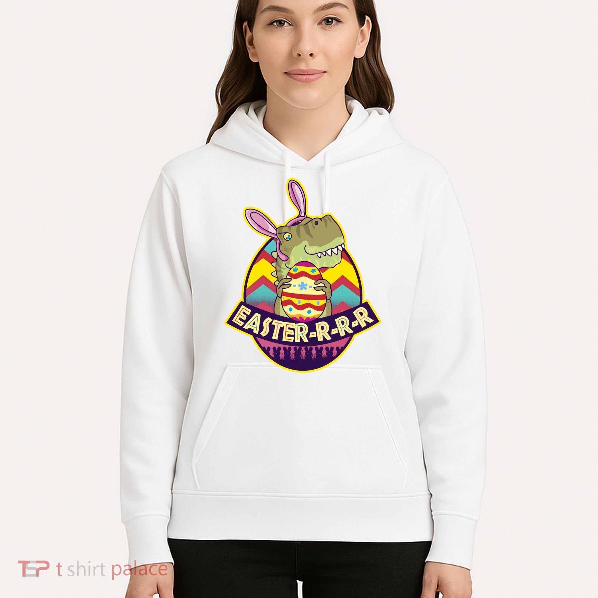Funny EasterRRR TRex Dinosaur Hoodie