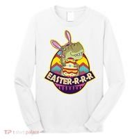Funny EasterRRR TRex Dinosaur Long Sleeve Shirt thumb 0