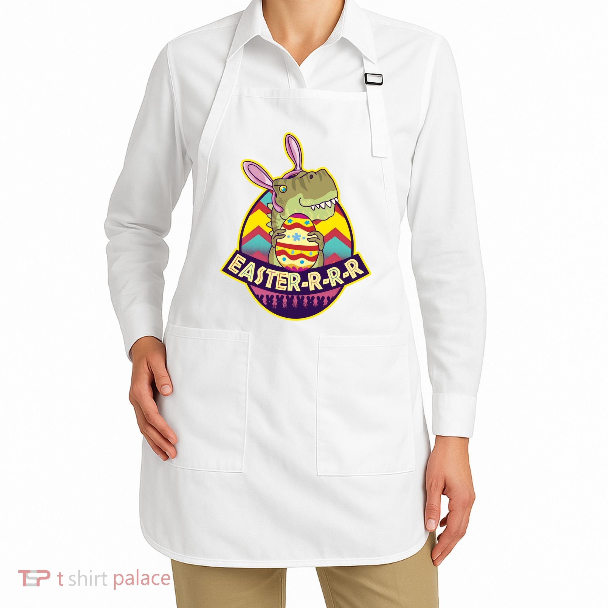 Funny EasterRRR TRex Dinosaur Apron