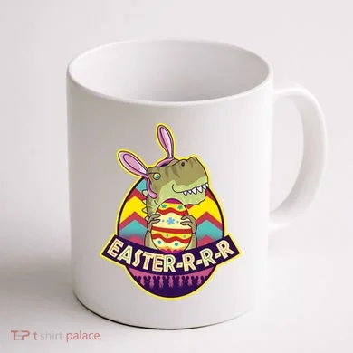Funny EasterRRR TRex Dinosaur Coffee Mug back