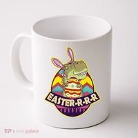 Funny EasterRRR TRex Dinosaur Coffee Mug thumb 0
