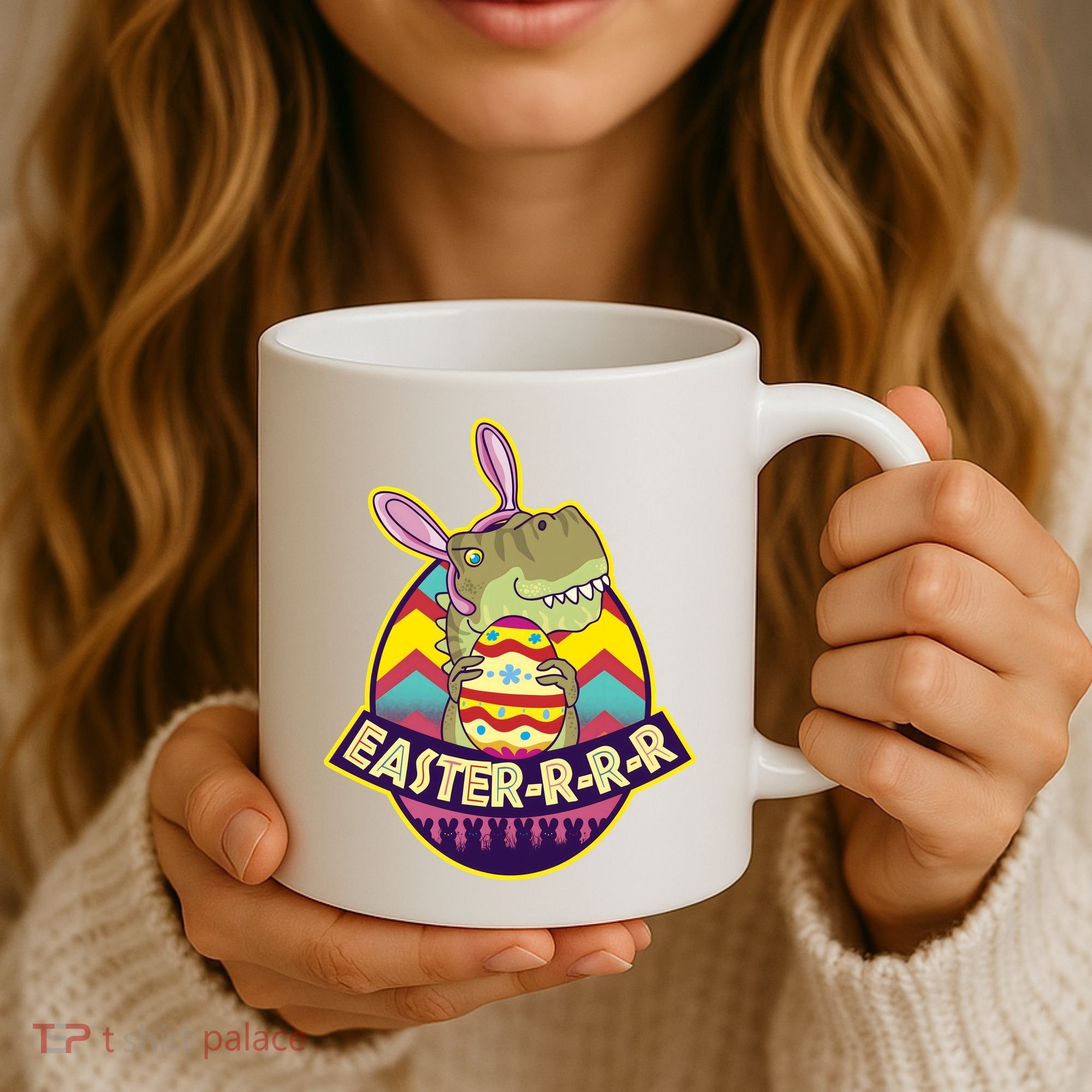 Funny EasterRRR TRex Dinosaur Coffee Mug
