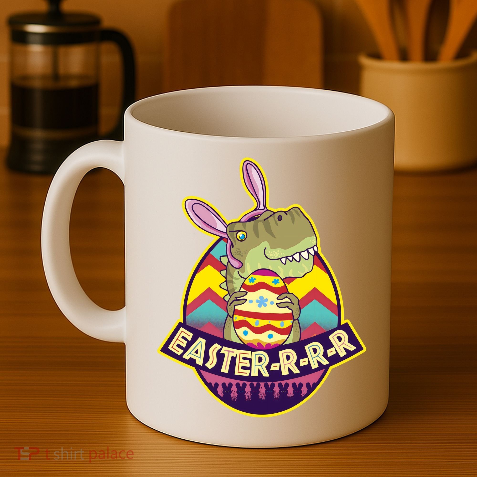 Funny EasterRRR TRex Dinosaur Coffee Mug