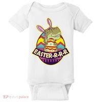 Funny EasterRRR TRex Dinosaur Baby Bodysuit thumb 0