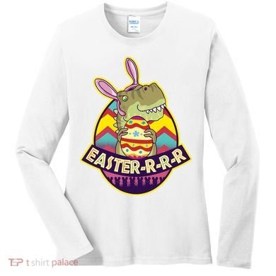 Funny EasterRRR TRex Dinosaur Women's Long Sleeve Shirt