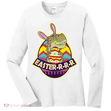 Funny EasterRRR TRex Dinosaur Women's Long Sleeve Shirt