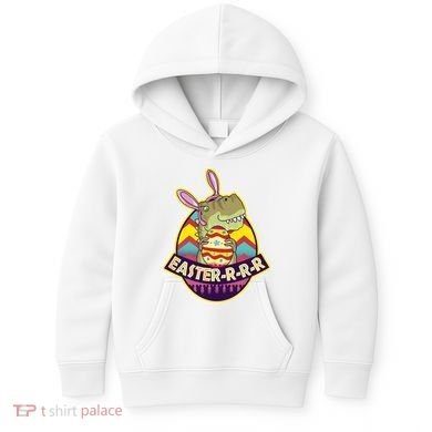 Funny EasterRRR TRex Dinosaur Kids Hoodie