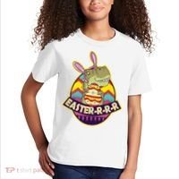 Funny EasterRRR TRex Dinosaur Kids T-Shirt thumb 2