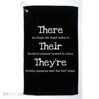 Funny English Teacher Grammar Police Golf Towel thumb 0