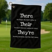 Funny English Teacher Grammar Police Golf Towel thumb 1