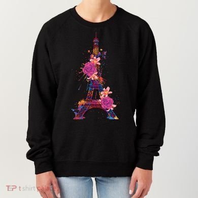 Floral Eiffel Tower Paris Women's Sweatshirt