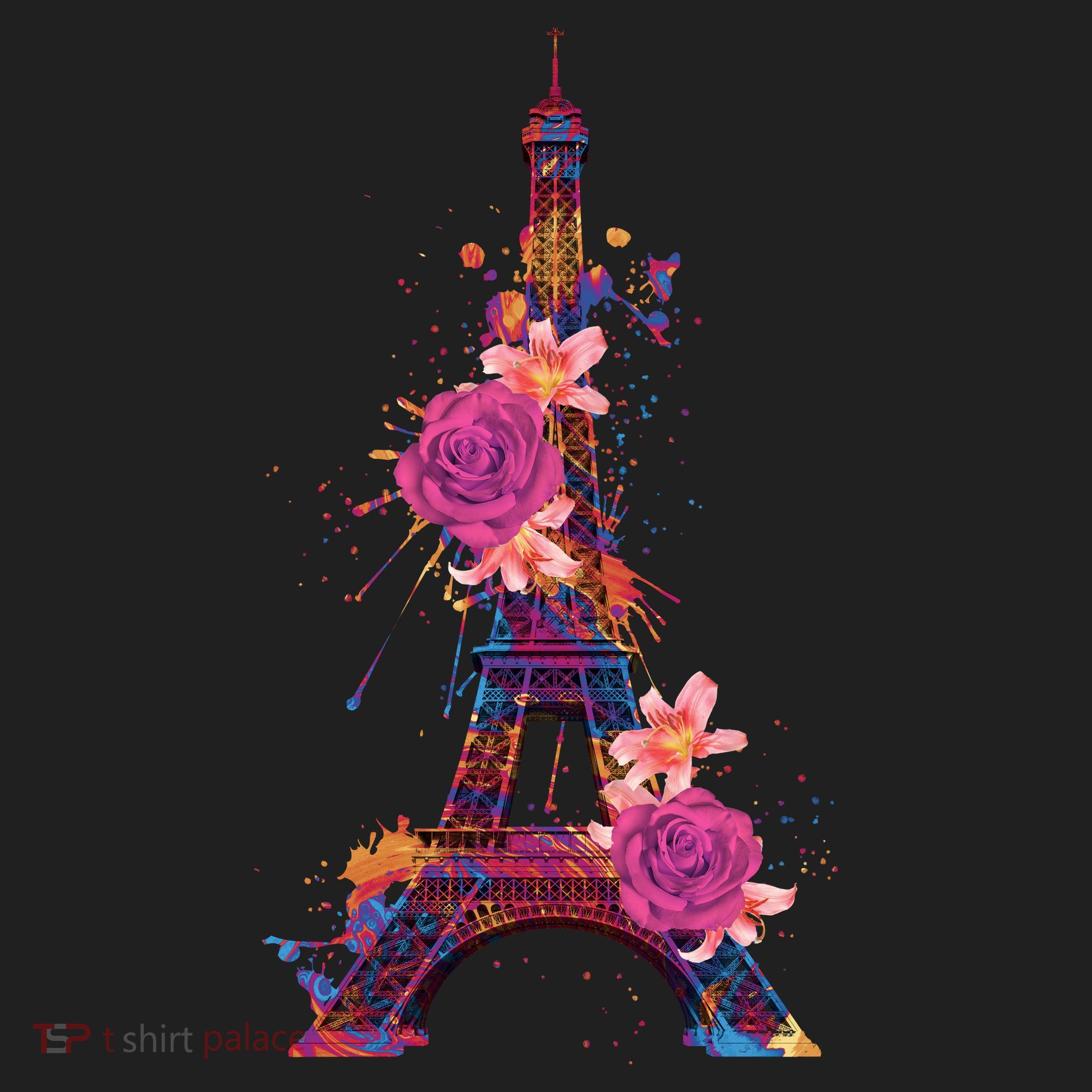 Floral Eiffel Tower Paris Women's Sweatshirt
