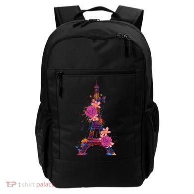 Floral Eiffel Tower Paris Backpack