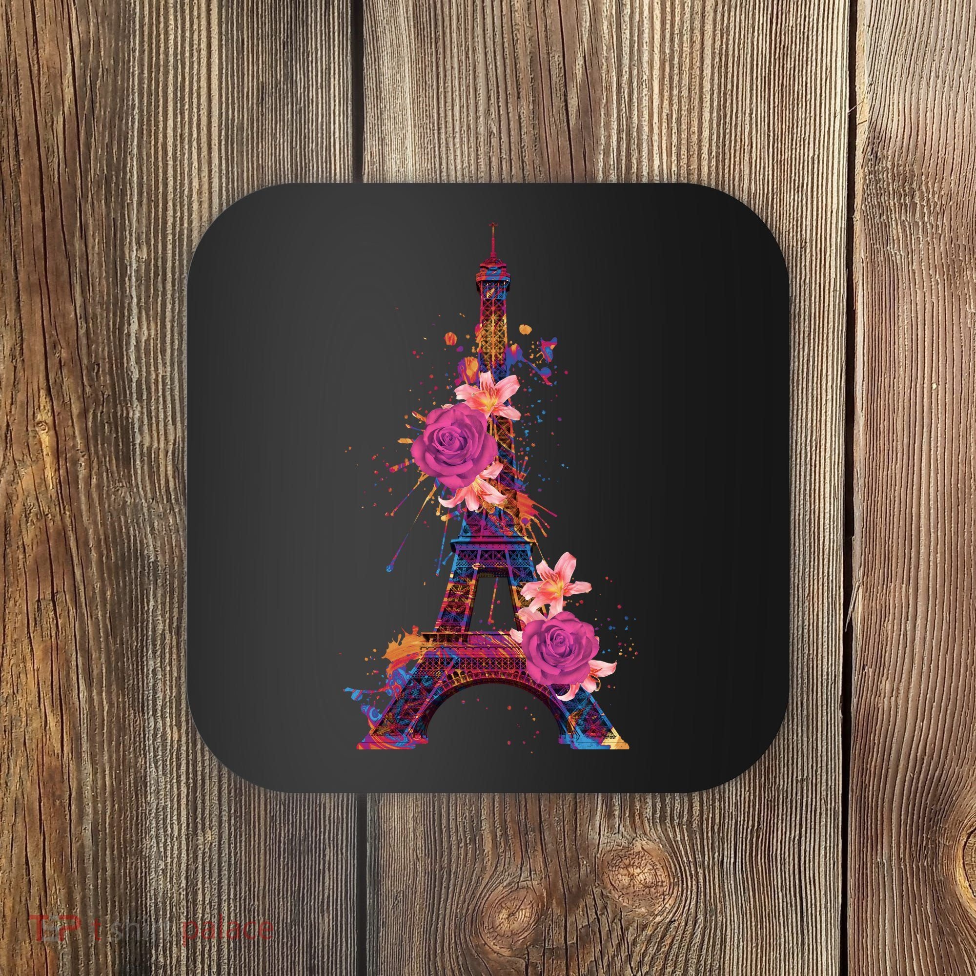 Floral Eiffel Tower Paris Coaster