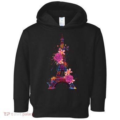 Floral Eiffel Tower Paris Toddler Hoodie