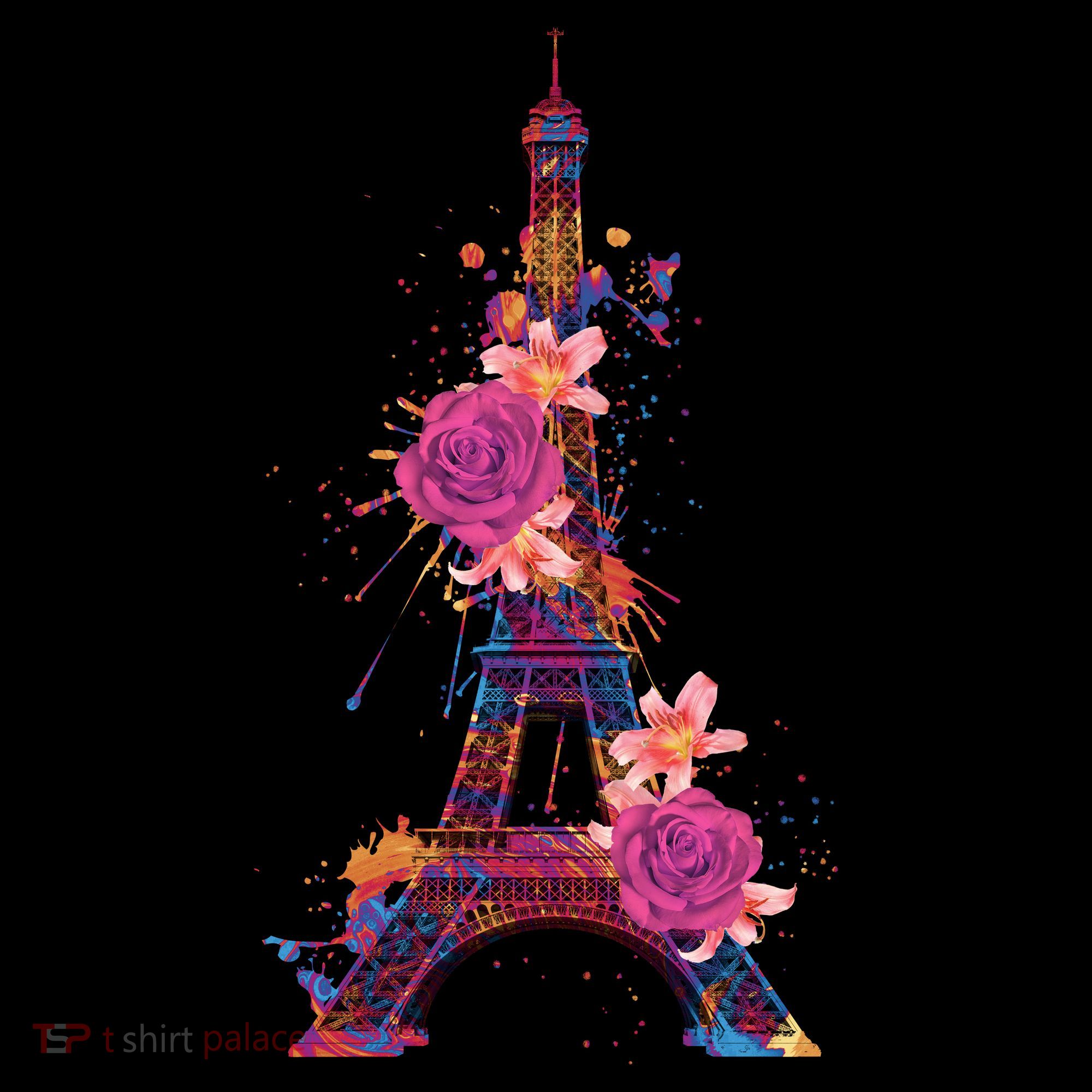 Floral Eiffel Tower Paris Toddler Hoodie