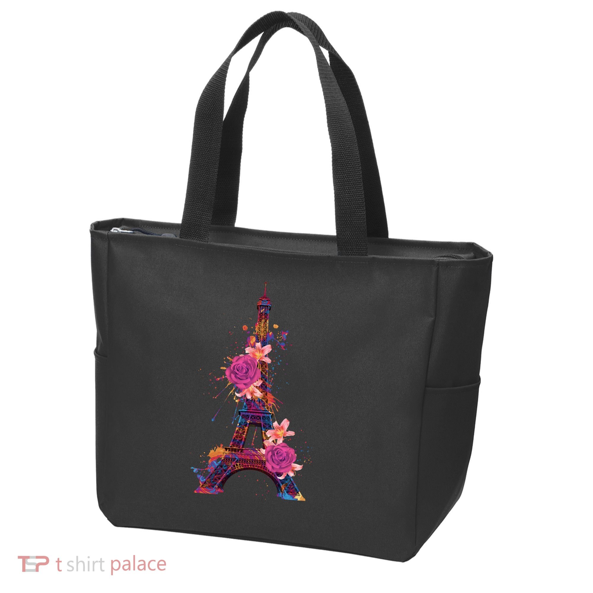 Floral Eiffel Tower Paris Bag