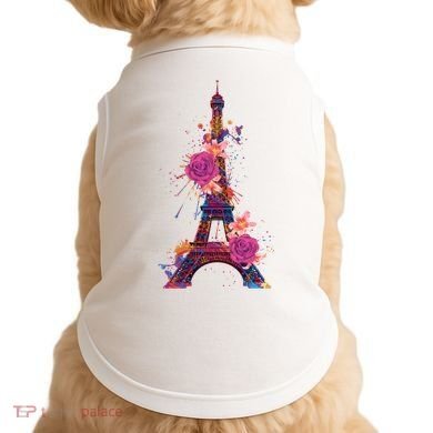 Floral Eiffel Tower Paris Doggie Tank