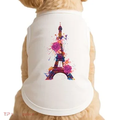 Floral Eiffel Tower Paris Doggie Tank