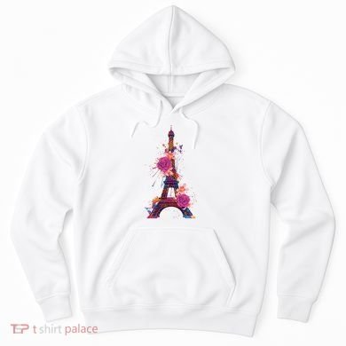 Floral Eiffel Tower Paris Hoodie