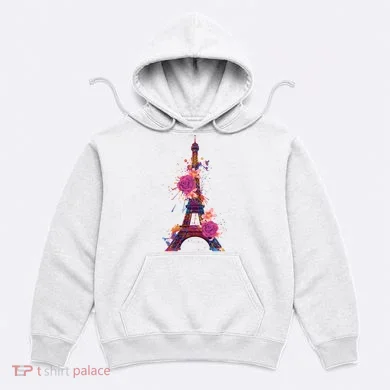 Floral Eiffel Tower Paris Hoodie
