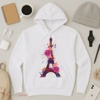 Floral Eiffel Tower Paris Hoodie thumb 3