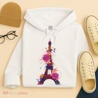 Floral Eiffel Tower Paris Hoodie thumb 4