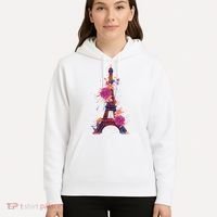 Floral Eiffel Tower Paris Hoodie thumb 5