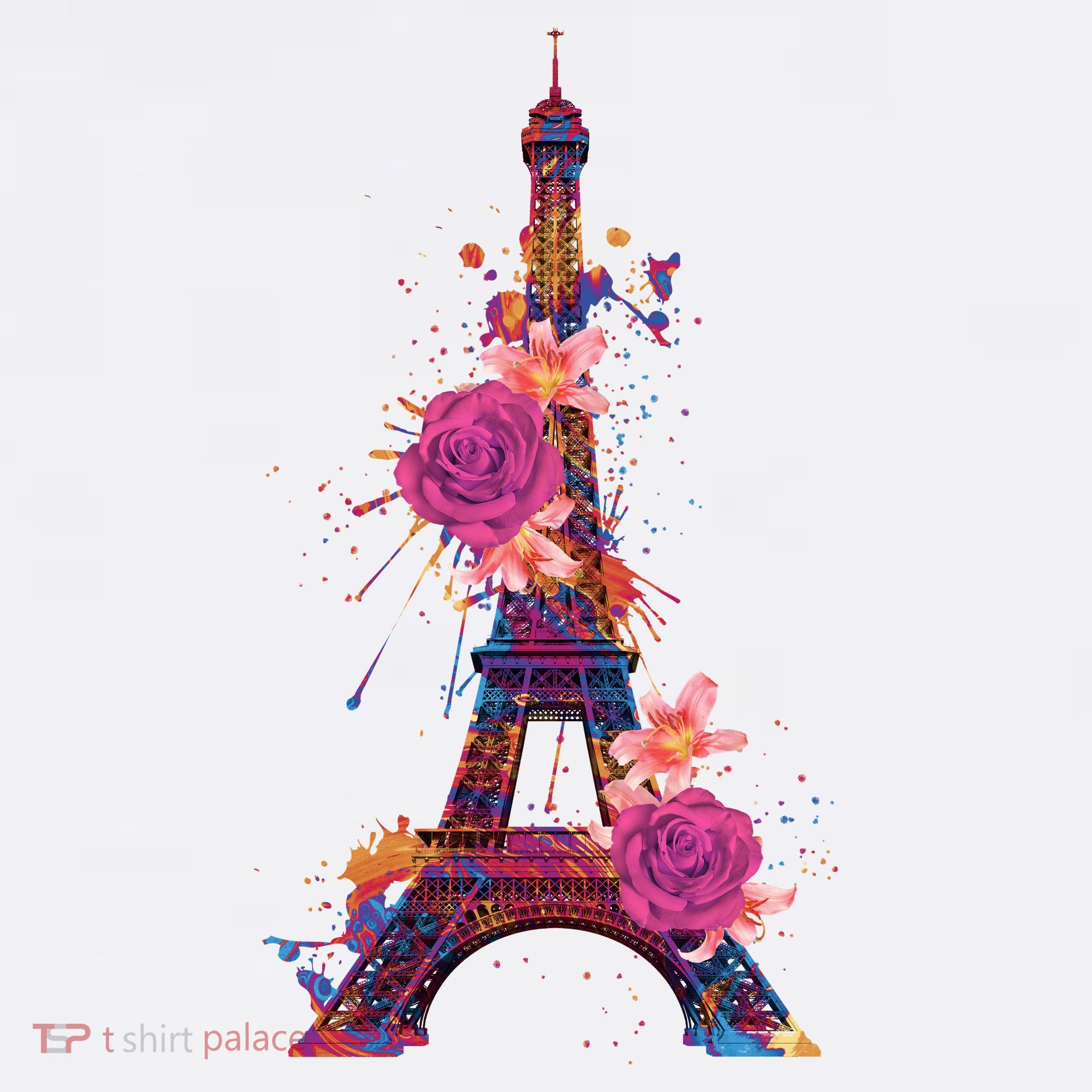 Floral Eiffel Tower Paris Sweatshirt